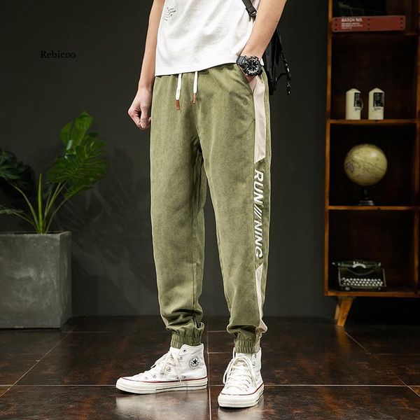 

men's pants 2021 hip hop harem street style stretch waist sweatpants fashion multi-pocket overalls casual jogging, Black