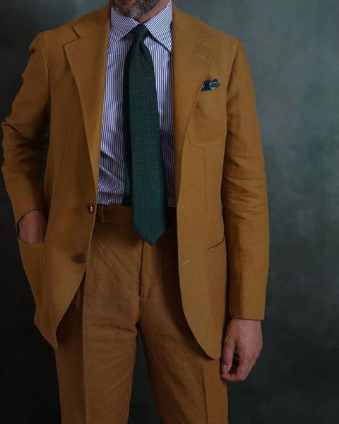 

men's suits & blazers latest fashion dark yellow men 2 buttons prom terno masculino blazer suit pcs wedding tuxedos groom wear jacket+p, White;black
