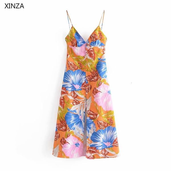 

casual dresses women tropical print summer beach sleeveless straps backless party woman back opening long ha3n, Black;gray
