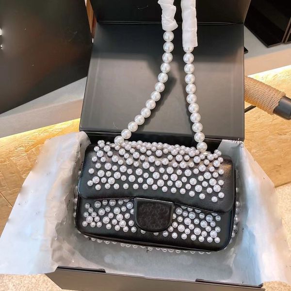 

5a + luxury designer leather shoulder bag pearl cf classic gift box