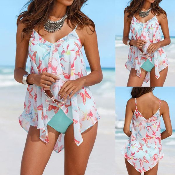 

womens 3pcs tankini sets bikini bottom plus size mesh layered swimwear swimsuits beachwear swimming suit for women one-piece suits