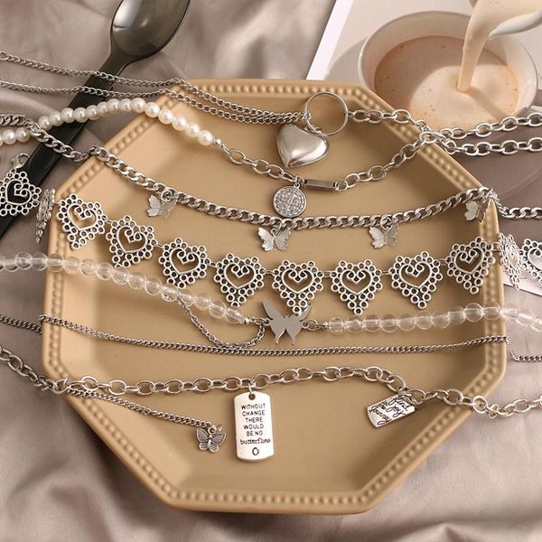 

pendant necklaces daxi bohemian gold color necklace for women layered pearl pendants snake chain 2021 design fashion jewelry gift, Silver