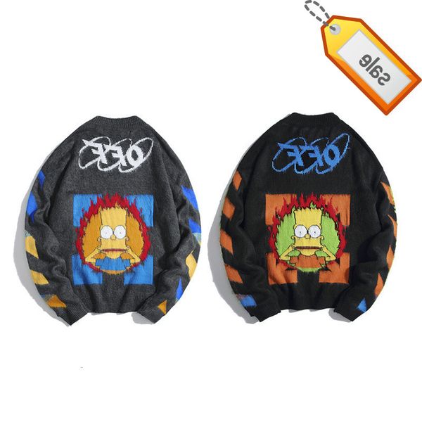 

tide color matching simp 19s s contrast sweater mohair knitted pullover, Black