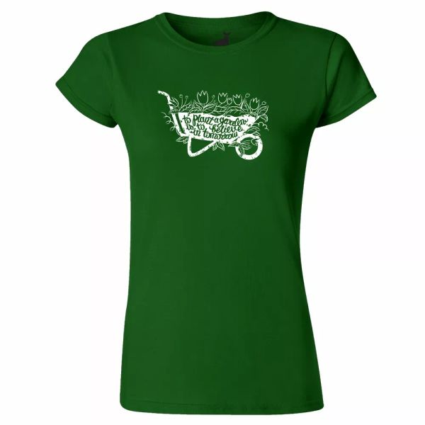 

plant a garden believe in tomorrow womens t shirt gardening gardener love plants, White;black