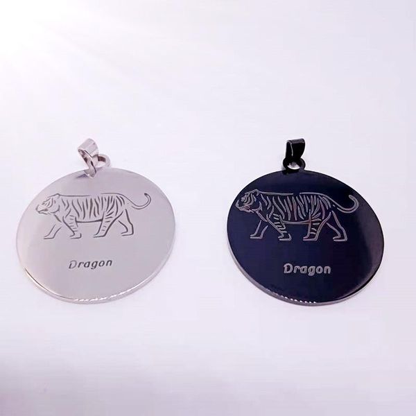 

stainless steel 12 chinese zodiac sign pendant necklace constellations forest wild animal horse dog image birthday gift necklaces, Silver