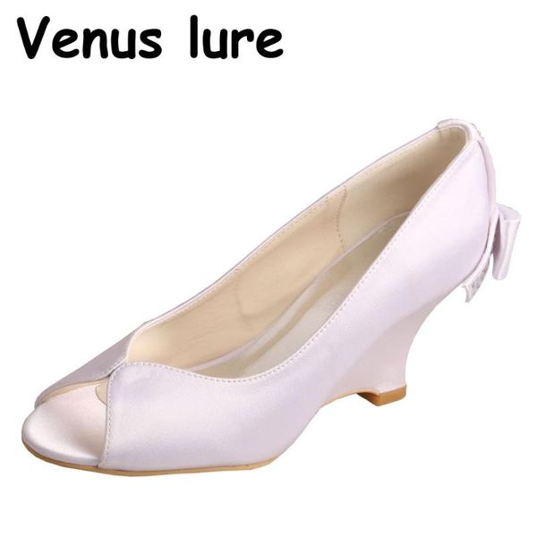 

dress shoes ladies size 3 party wear wedge heel open toe bride white with bows, Black