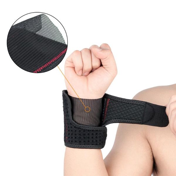 

wrist support 1 pcs adjustable wristband sports exercise hand training band strap gym wraps bandage, Black;red