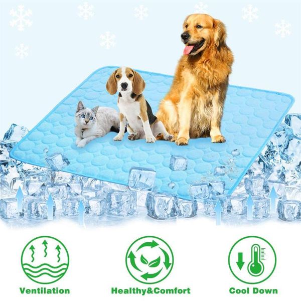 

kennels & pens dog mat cooling summer pad for dogs cat blanket sofa breathable pet bed washable small medium large cats