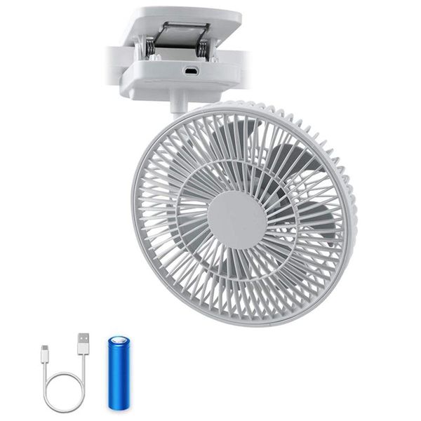 

electric fans portable clip fan rechargeable usb camping with 4 speeds quiet on mini desk 720° rotatable for indoor