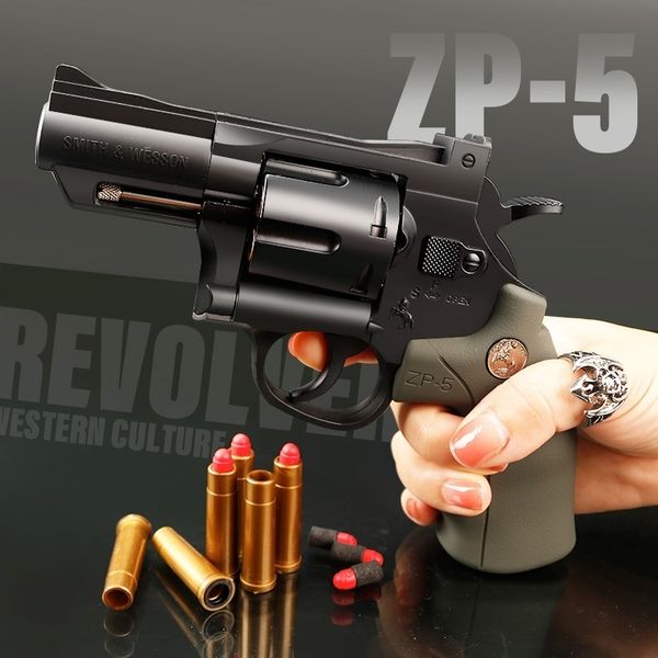 

small moon left wheel soft bullet alloy children's toy boy's hand small magnum can launch simulation model gun