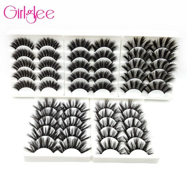 

false eyelashes dramatic 3d mink lashes 5 pairs natural fake long and thick makeup volume girlglee beauty