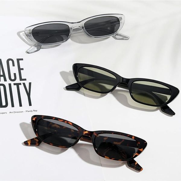 

outdoor eyewear small rectangle sunglasses women retro narrow frame cat eye sun glasses leopard vintage square female punk oculos de sol