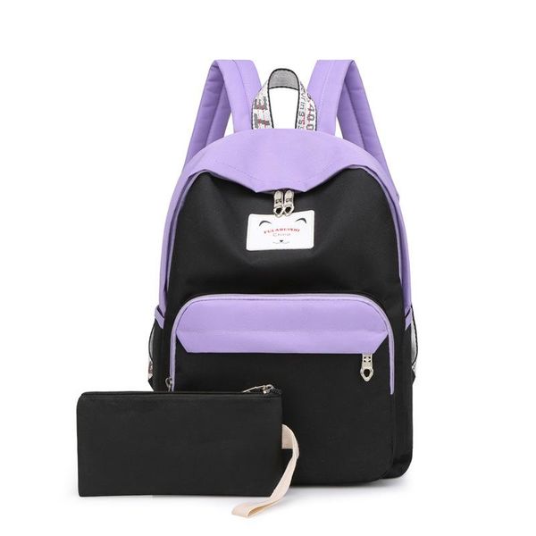 

outdoor bags casual female shoulder bag nylon contrast color student travel portable backpack mochila mujer 2021 c4#