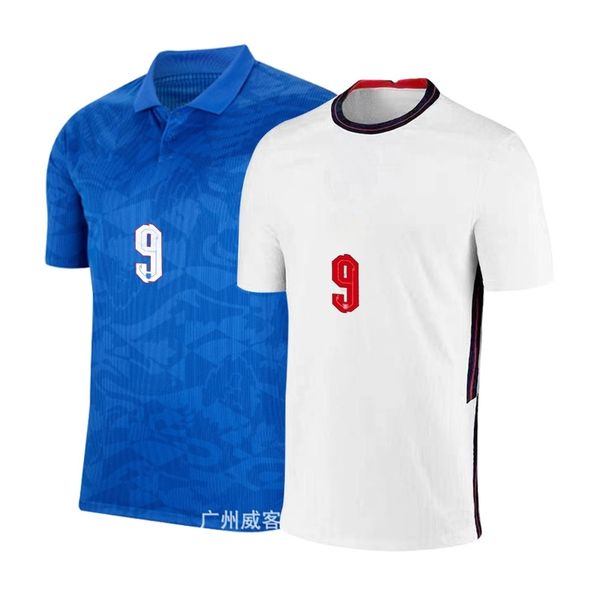 

2021 cup england home white away blue football suit children's suit short sleeve team uniform, Gray