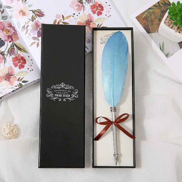 

fountain pens quill pen with gift box, valentine gifts, natural feather