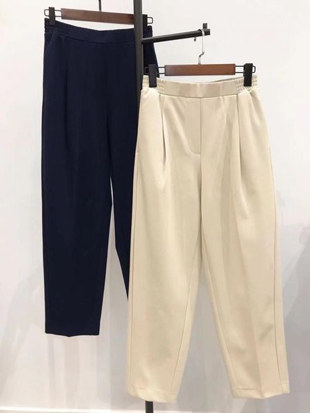 

women's pants & capris 2021 high waist solid color loose casual trousers with pockets women all-match office ankle-length harem, Black;white
