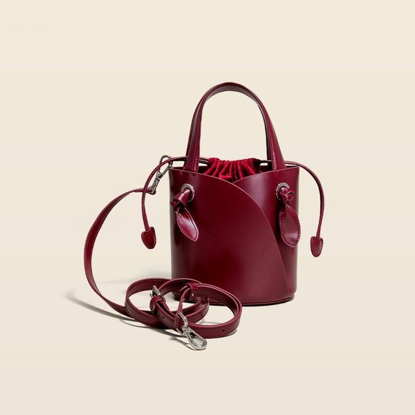 

shoulder bags handbag women's leather bag 2021 retro messenger korean fashion cowhide bucket designer luxury