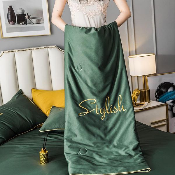 

comforters & sets home textile 2021 silk comforter summer blanket quilt duvet washable ice soft air conditioning