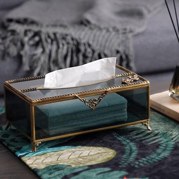 

tissue boxes & napkins creativity brass with golden edging nordic modern vintage grass carved craft paper towel organization home decor