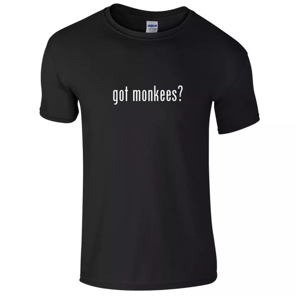 

got monkees  cotton t-shirt shirt black white funny s - 5xl, White;black