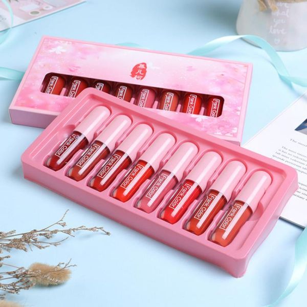 

lip gloss makeup 8pcs/set lipstick velvet matte waterproof long lasting stick non-stick cup tint cosmetic