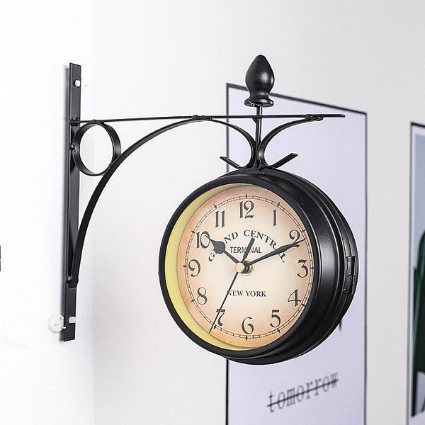 

wall clocks outdoor clock european-style double-sided large creative vintage coffee decoration decoracion salon casa