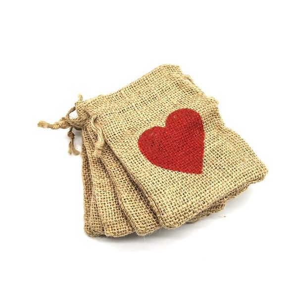 

hanging baskets 5pcs small linen bags pouch jute sack gift drawstring bag jewelry christmas for home party storages