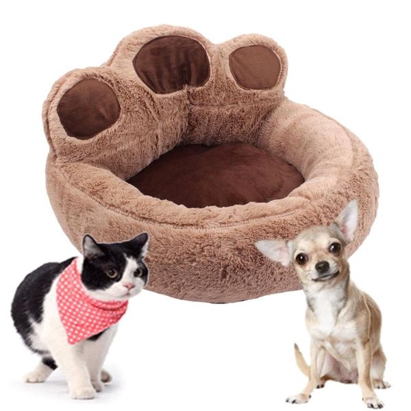 

cat beds & furniture plush bear shape pet sleeping bed warm winter nest mat washable kennel lovely dog sofa cushion fluffy soft