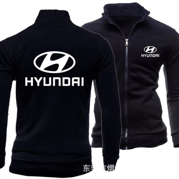 

men's hoodies & sweatshirts 2021 print autumn hyundal logo hoodless sweatshirt street jacket sportswear pullover, Black