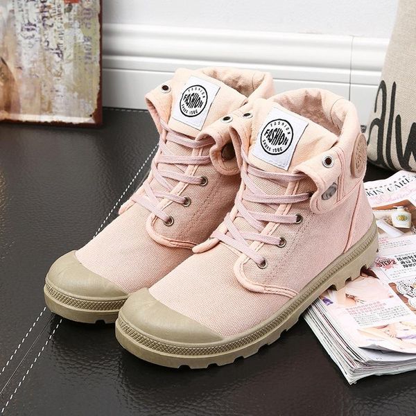 

boots women's canvas autumn fashion british style wild strap with thick-soled stitching short work botas de mujer, Black