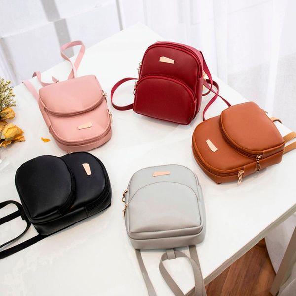

waist bags 25#mini backpacks women pu leather cute small shoulder bag for teen travel multi-function back packs girls schoolbag mochila