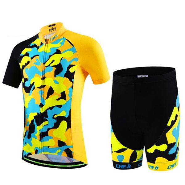 

children cycling clothing bicycle wear short sleeve jersey with paded shorts sets kids road bike suits ropa de ciclismo racing, Black;blue