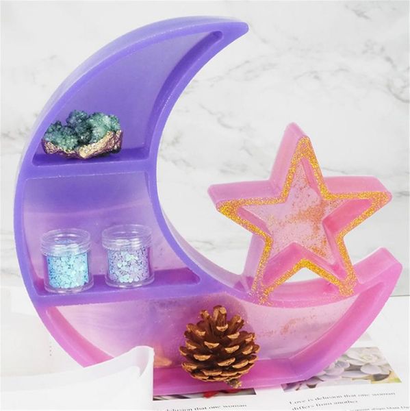 

other home decor diy moon star jewelry storage box resin mold silicone crescent display stand tray epoxy casting mould l*5