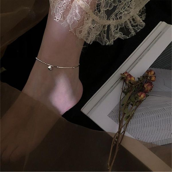 

anklets trendy rose gold ball letter for women jewelry fashion lady silver plated anklet bangle girls party accessories, Red;blue