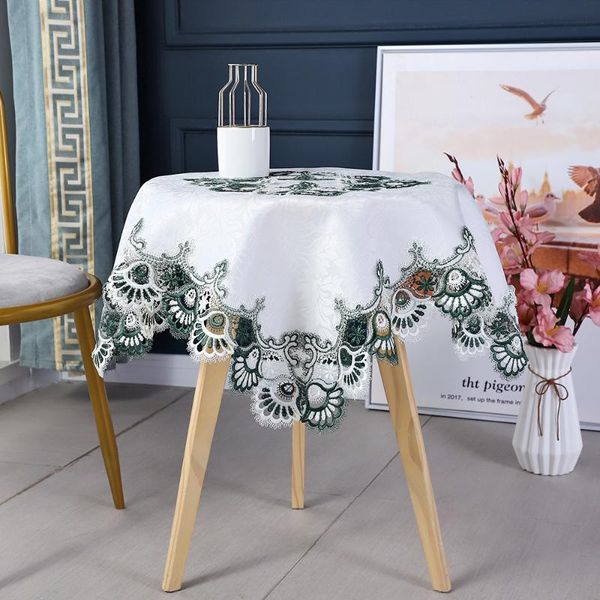

table cloth white lace embroidery decorative luxury cover home decor