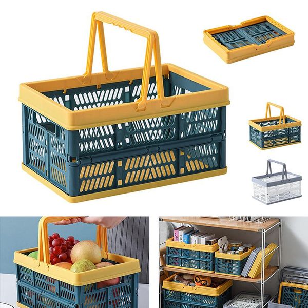 

storage baskets foldable picnic basket plastic vegetable fruit box food clothes for travel camping kitchen organizer