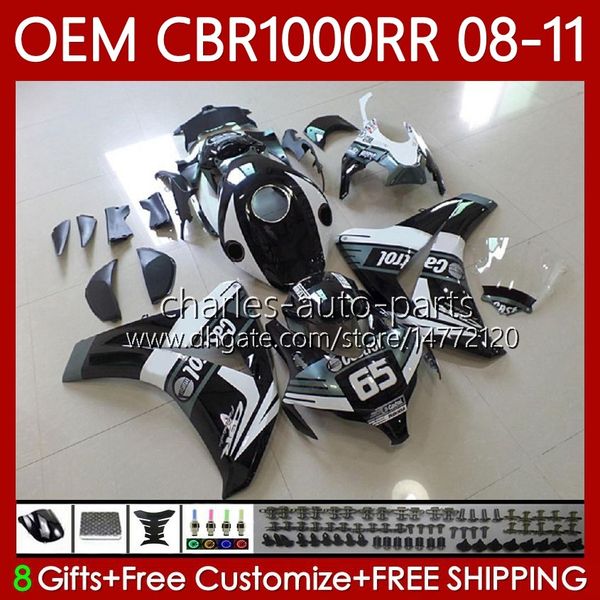 Corpo stampo ad iniezione per HONDA CBR1000 CBR 1000CC 1000 RR CC Castrol nero 08-11 Carrozzeria 60No.41 CBR-1000 CBR1000RR 08 09 10 11 CBR 1000RR 2008 2009 2010 2011 Carenatura OEM