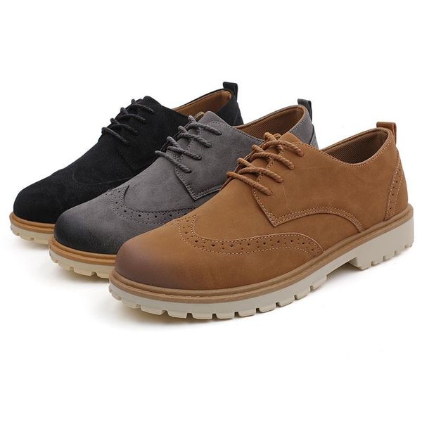 

dress shoes 2021 men tooling casual leather footwear man comfortable oxfords formal zh100477, Black