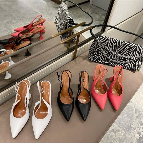 

dress shoes 2021 women's high heels pointed ladies back buckle straps mules women party sandals wedding, Black