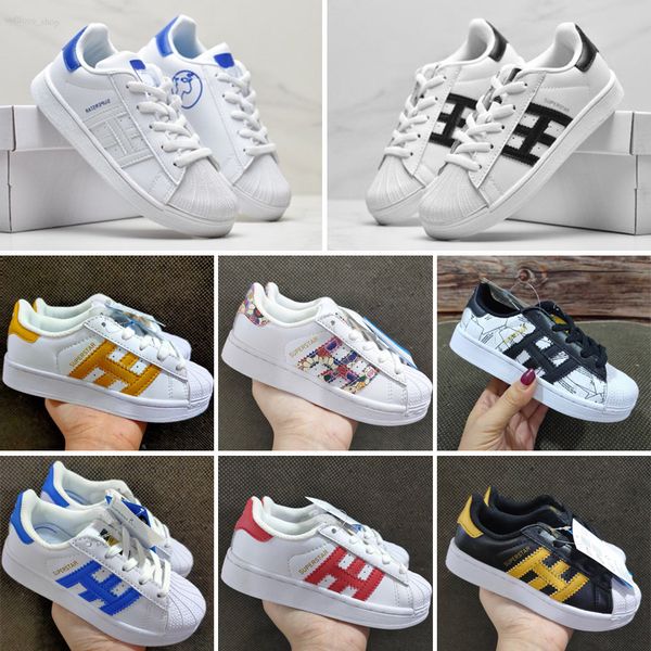 

superstar kids fashion warm shoes design toddler italy sneakers boys girls hook children baby, Black