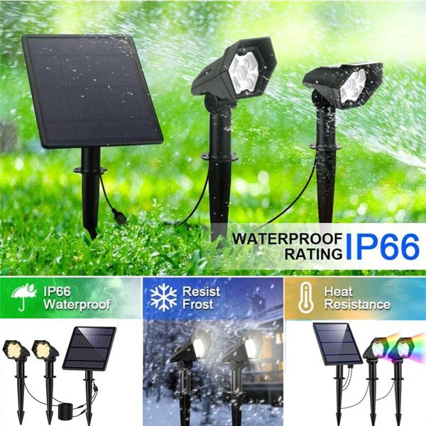 

party decoration waterproof 2 head solar pendant light outdoors indoor chandelier lamp with line multicolor/white/yellow garden lighting