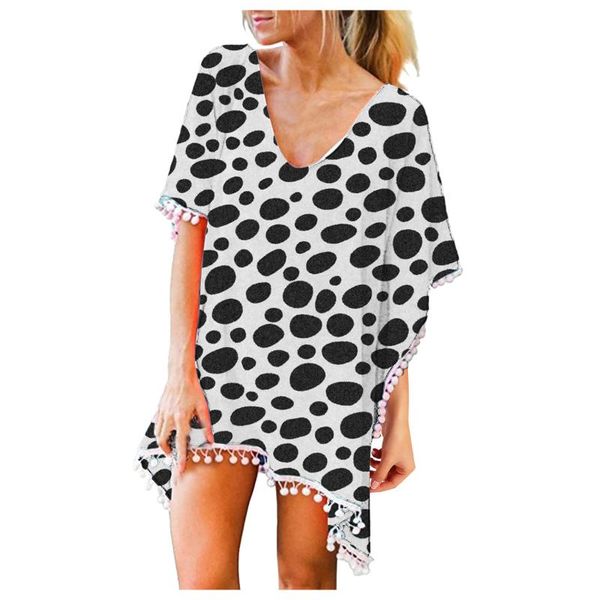 

women's swimwear 4# deep v neck beach cover up summer fashion women dress casual print bikinis swim female beachwear, White;black
