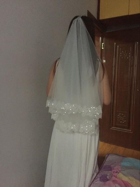 

bridal veils don's cathedral wedding veil accessories 1m-5 m meter voile mariage vail velos lace cotton bride 2021, Black
