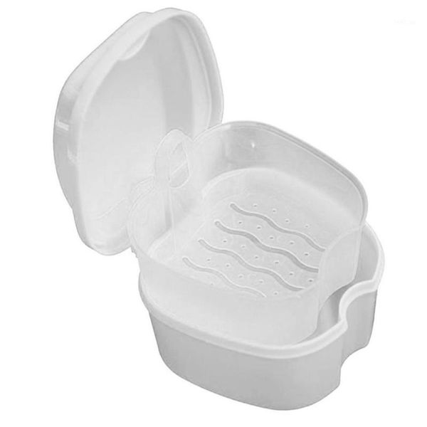

storage bottles & jars durable and convenient denture bath box case dental false teeth with hanging net container