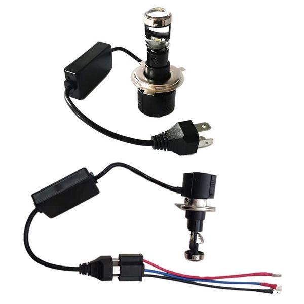 

car headlights dhbh-mini projector lens for automobile motorcycle high low beam led conversion kit lamp cut line headlight 12v/24v