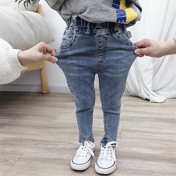 

jeans fashion spring autumn trousers jean long pants for girls boys children kids clothing teenagers high quality, Blue