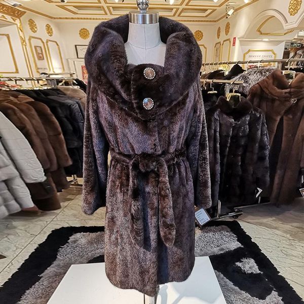 

women's fur & faux 2021 winter real mink coat woman fashion high grade casual women 10906, Black