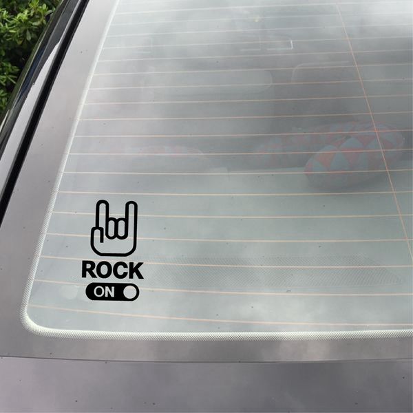 

rock on car sticker hand sign hard rock music decor vinyl car decals
