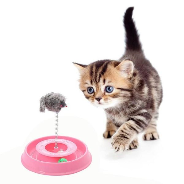 

cat toys pet interactive toy training reaction make fun with spring mouse play