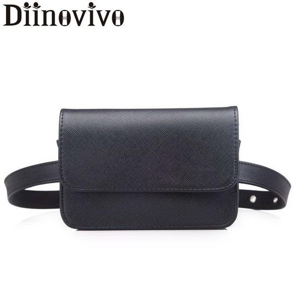 

waist bags diinovivo classic women pu leather mini pouch phone bag fanny pack ladies handbag on belt shoulder female lbf320